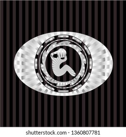 crunch icon inside silvery emblem
