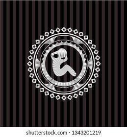 crunch icon inside silvery shiny emblem