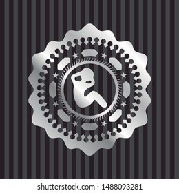 crunch icon inside silvery shiny emblem