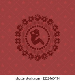 crunch icon inside vintage red emblem