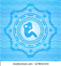 crunch icon inside water representation emblem background.