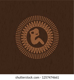 crunch icon inside wood emblem. Retro