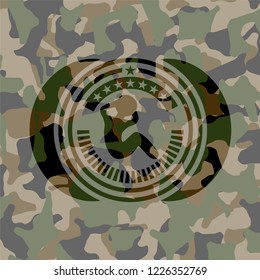 crunch icon on camo pattern