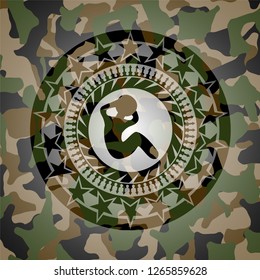 crunch icon on camo pattern