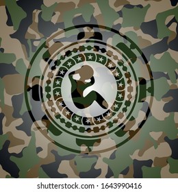 crunch icon on camo pattern
