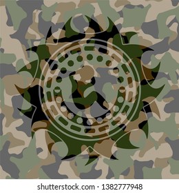 crunch icon on camo texture