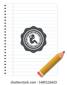 crunch icon pencil emblem. Vector Illustration. Detailed.