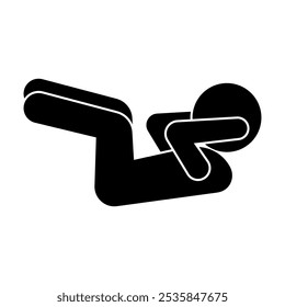 Crunch silhouette. Sit-up silhouette. Vector.