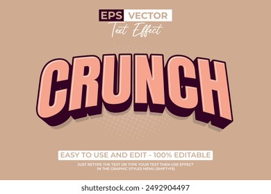 Crunch Text Effect Curve Comic Cartoon Style Theme.