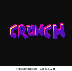 crunch text neon. efecto de texto cruzado