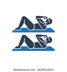 Crunches Exercise Icon Isolated On White Background