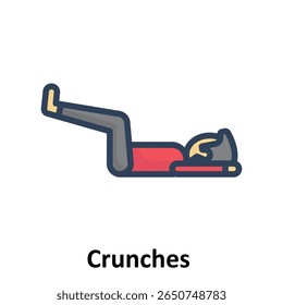 Crunches Vector Icon which can easily modify or edit

