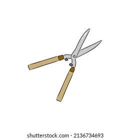 Una cizalladura para jardinería, herramientas de jardinería