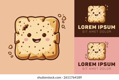 Crunchy Biscuit Icon Logo in Minimalist Design