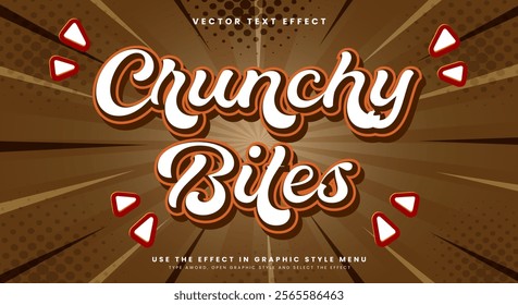 Crunchy Bites Editable Text effect Template Suitable for snack theme