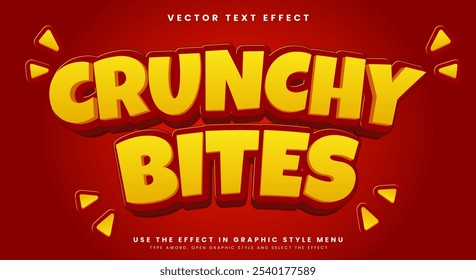 Crunchy Bites Snack Style Plantilla de efecto de texto editable