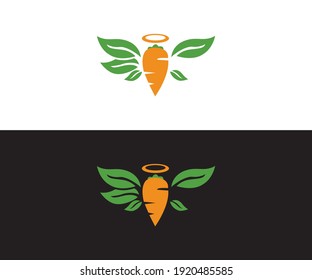 Crunchy carrot logo vector icon