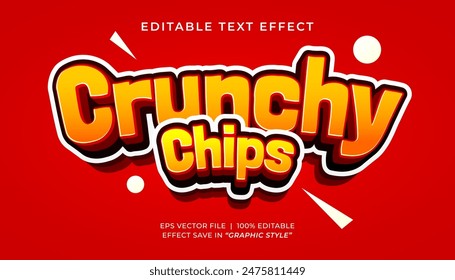 Crunchy Chips 3d editable text effect food menu template