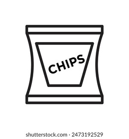 Crunchy Chips Icon Ideal for Snack Food Marketing and Branding