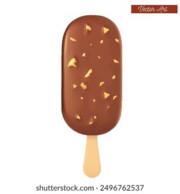 crunchy chocobar candy bar summer desset ice cream realistic illustration