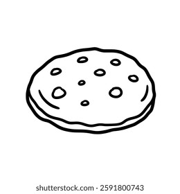 Crunchy Chocolate Chip Cookie – Hand-Drawn Biscuit Vector