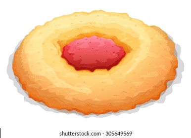 Galleta crujiente con ilustración de jam