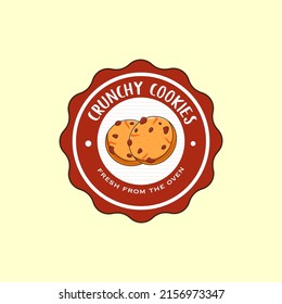 Crunchy Cookies Logo Badge Concept