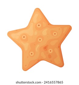 Crunchy Cracker Cookie as Dry Baked Flour Biscuit Vector Illustration
