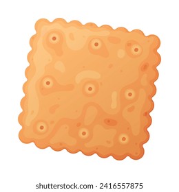 Crunchy Cracker Cookie as Dry Baked Flour Biscuit Vector Illustration