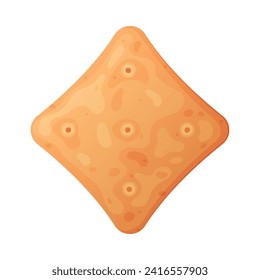 Crunchy Cracker Cookie as Dry Baked Flour Biscuit Vector Illustration