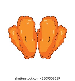 Ilustración vectorial de comida chatarra rápida crujiente de pollo frito crujiente