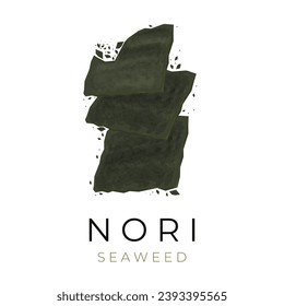 Crunchy Dried nori seaweed sheets Vector Illustration Logo