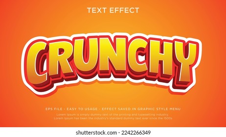 Crunchy editable text effect with 3d style