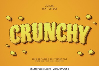 Crunchy editable estilo de efecto de texto 3d, traje para la marca de negocios de alimentos