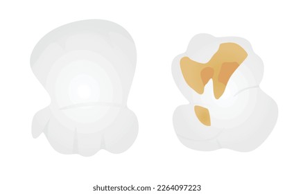 Crunchy aisló palomitas de maíz. ilustración vectorial