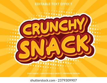 crunchy snack editable text effect template use for business brand and logo