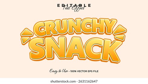 Crunchy snack editable text effect, 3d typography in graphic styles