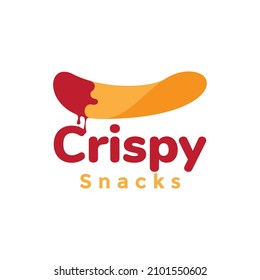 crunchy snack with sauce logo design vector graphic symbol icon sign illustration creative idea