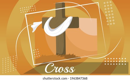 crus de jesus with white garment decorated