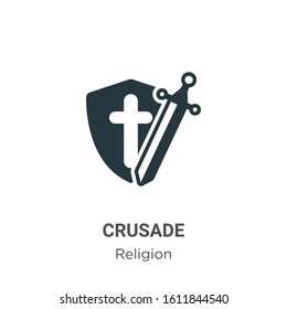 Crusade glyph icon vector on white background. Flat vector crusade icon symbol sign from modern religion collection for mobile concept and web apps design.