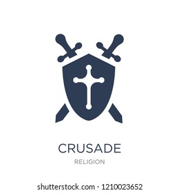 Crusade icon. Trendy flat vector Crusade icon on white background from Religion collection, vector illustration can be use for web and mobile, eps10