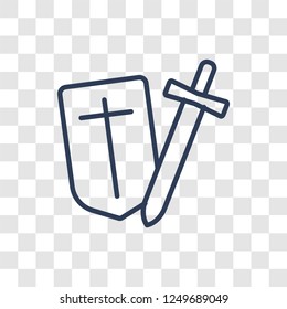 Crusade icon. Trendy linear Crusade logo concept on transparent background from Religion-2 collection