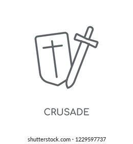 Crusade linear icon. Modern outline Crusade logo concept on white background from Religion-2 collection. Suitable for use on web apps, mobile apps and print media.