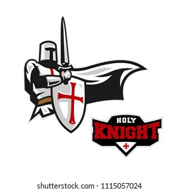 Crusader Holy Knight Mascot Logo