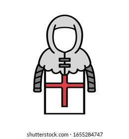 crusader knight armor flat icon