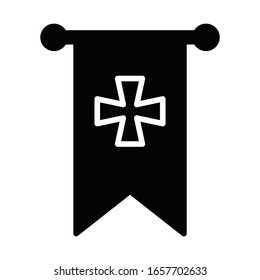 crusader knight banner simple icon