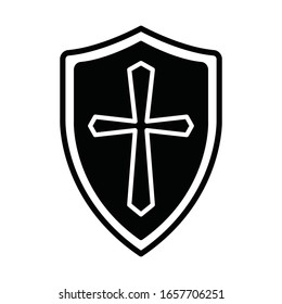 crusader knight shield simple icon