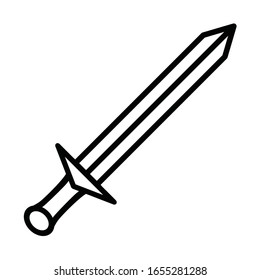 crusader knight sword line icon