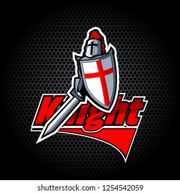 Crusader Knight with sword and shield.