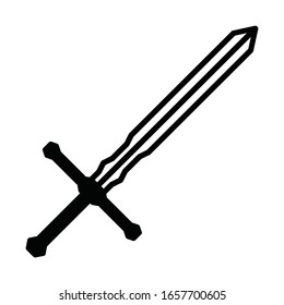 crusader knight sword simple icon